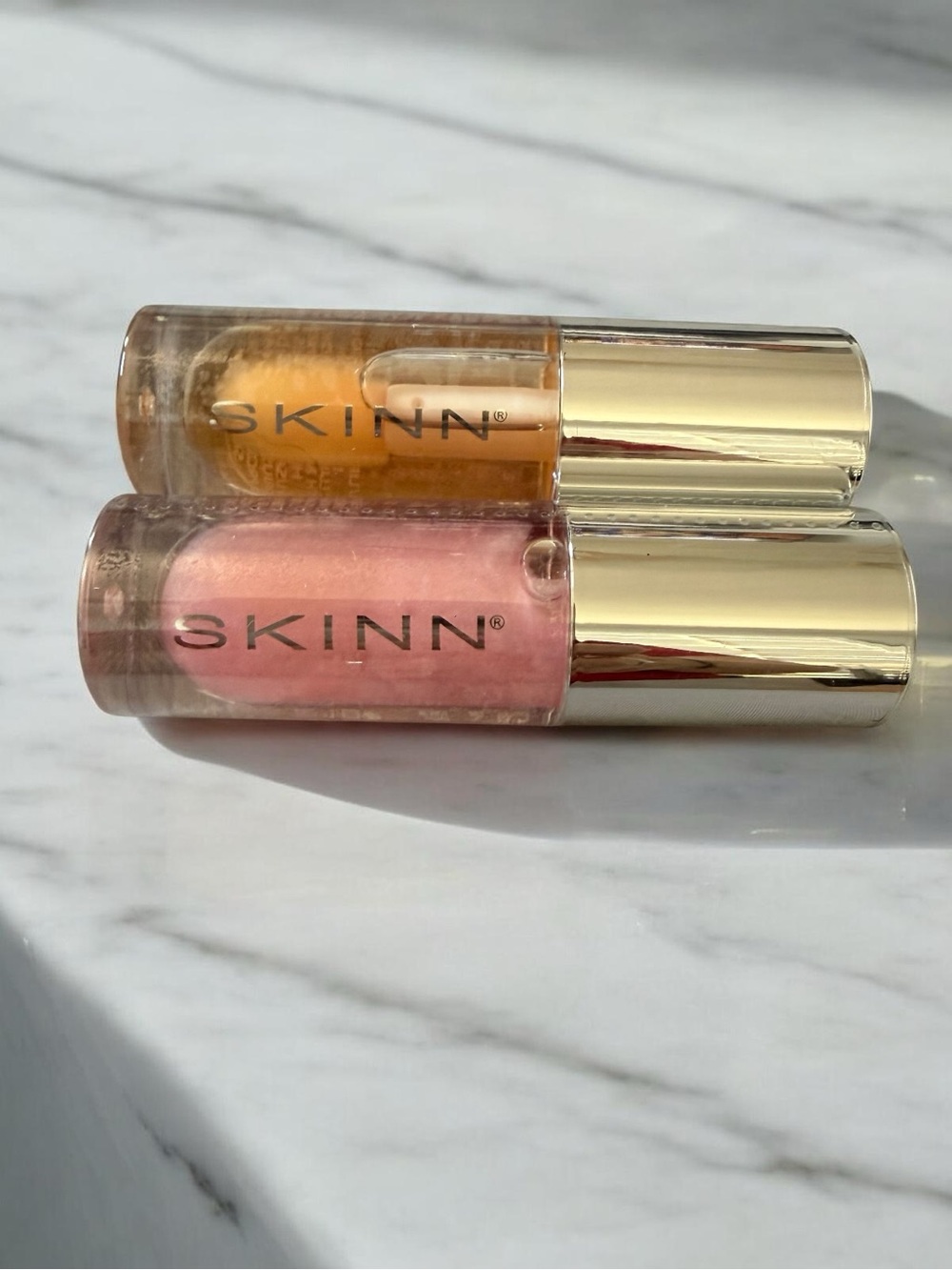 New and Sealed 2-SKINN Luminous Lip Oil in Golden and Blush